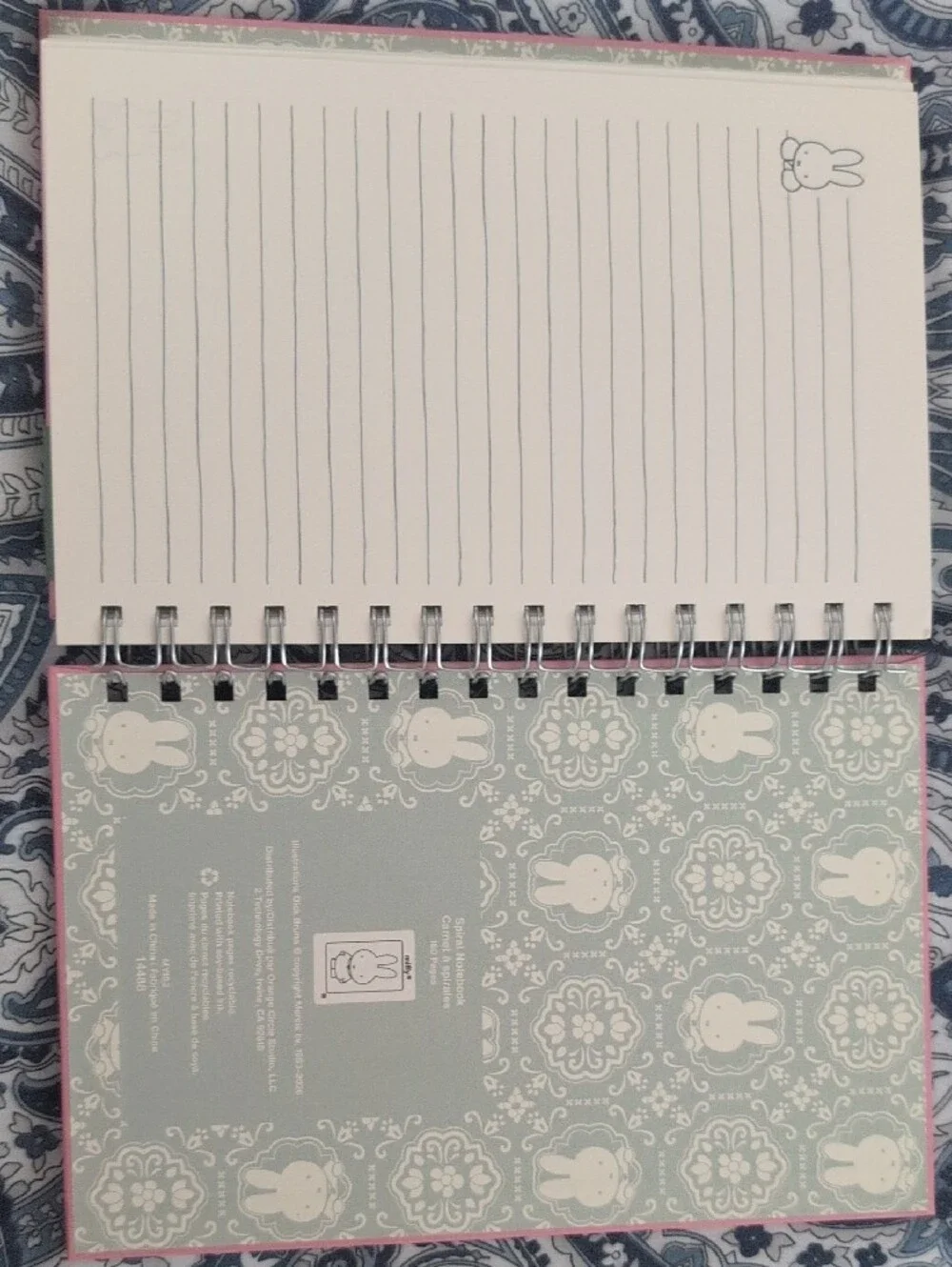 miffy Pink Floral Bunny Spiral Notebook with Pen and Stickers